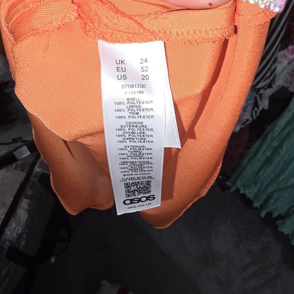 🍁🍂Like New ASOS CURVE orange Cut Out Dress Size 20 - Picture 7 of 7